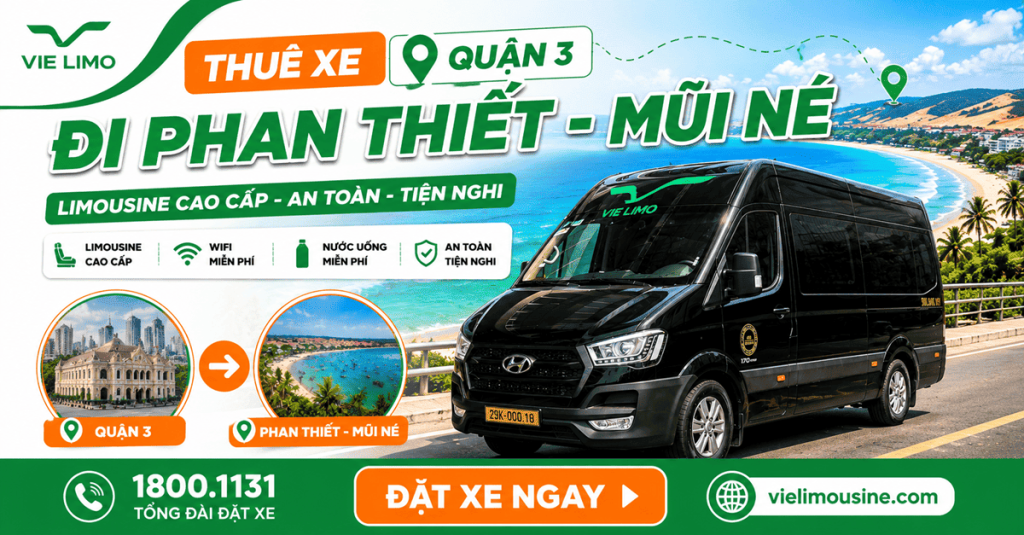 Bảng giá thuê xe Quận 3 đi Phan thiết – Mũi né ghế boeing massage